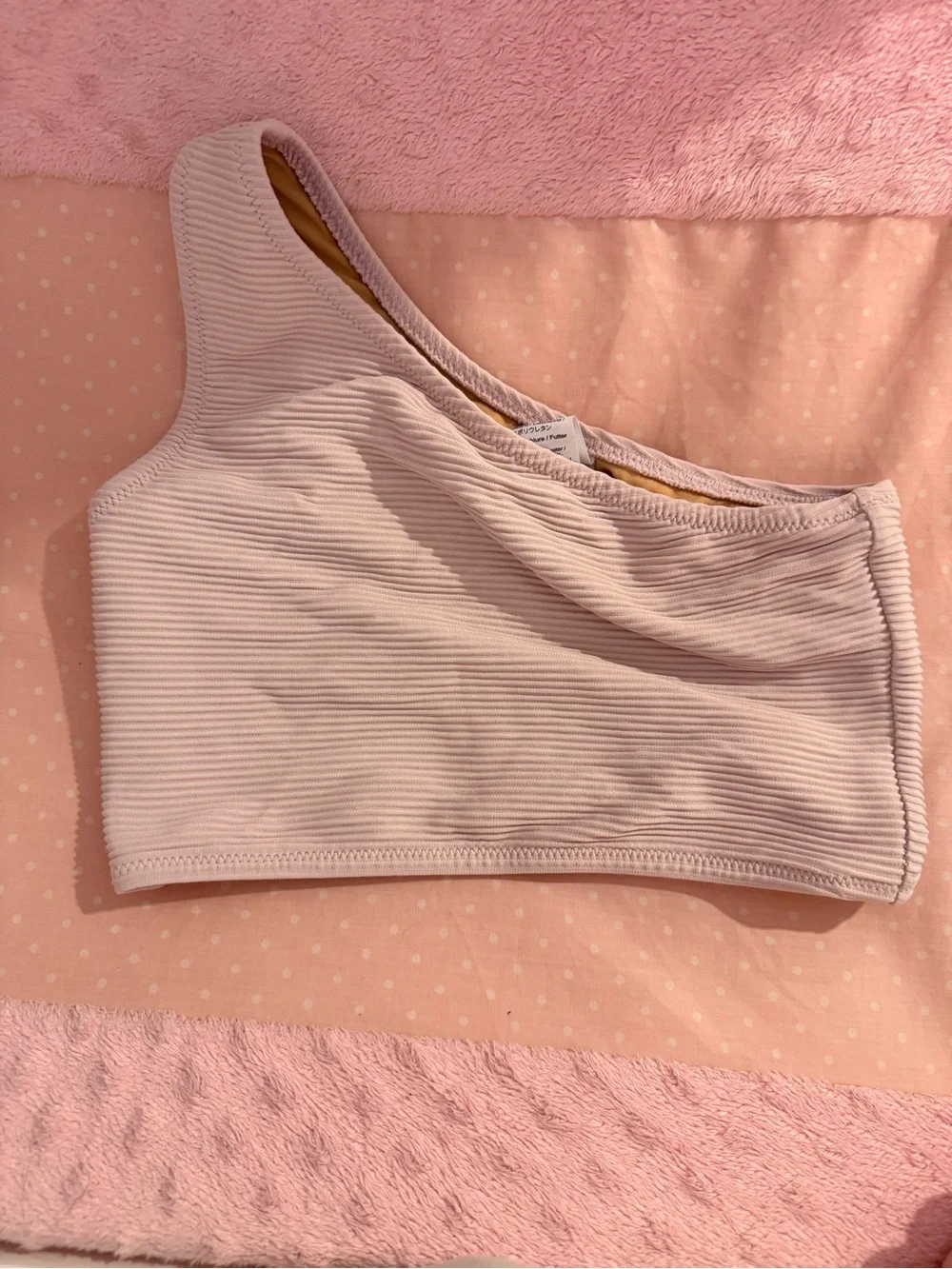 J. Crew Crewcuts Brigette Pink Ribbed One Shoulder Bikini, size 10